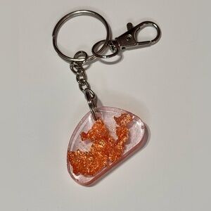 Handmade Pink and rose gold detail Resin Keychain